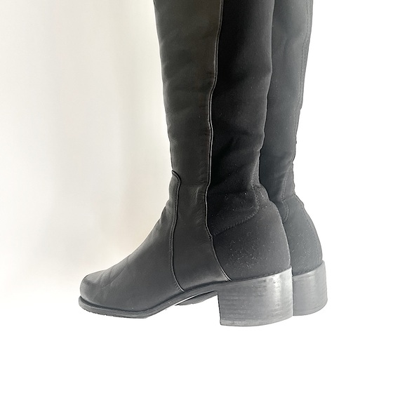 Stuart Weitzman's '5050' Boots Black Nappa Leather Size 7 M - Picture 11 of 16